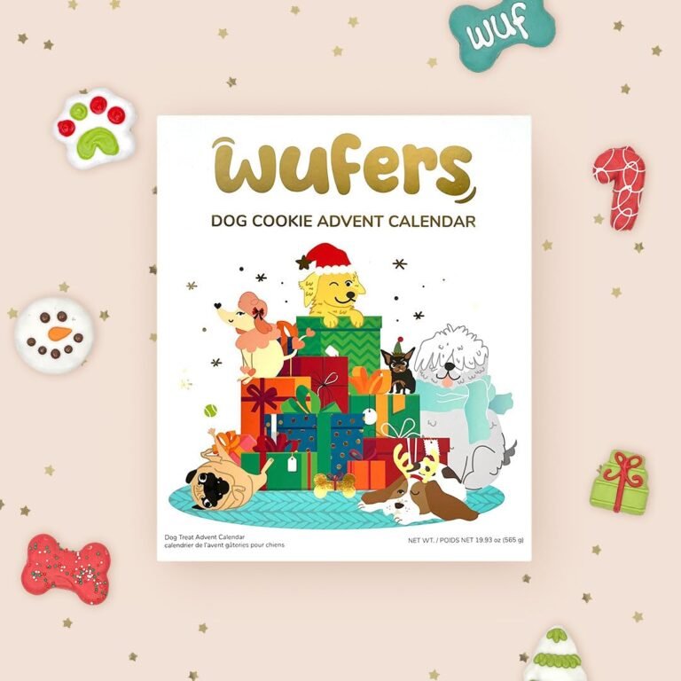 Wufers" dog cookie advent calendar with cartoon dogs and festive decorations