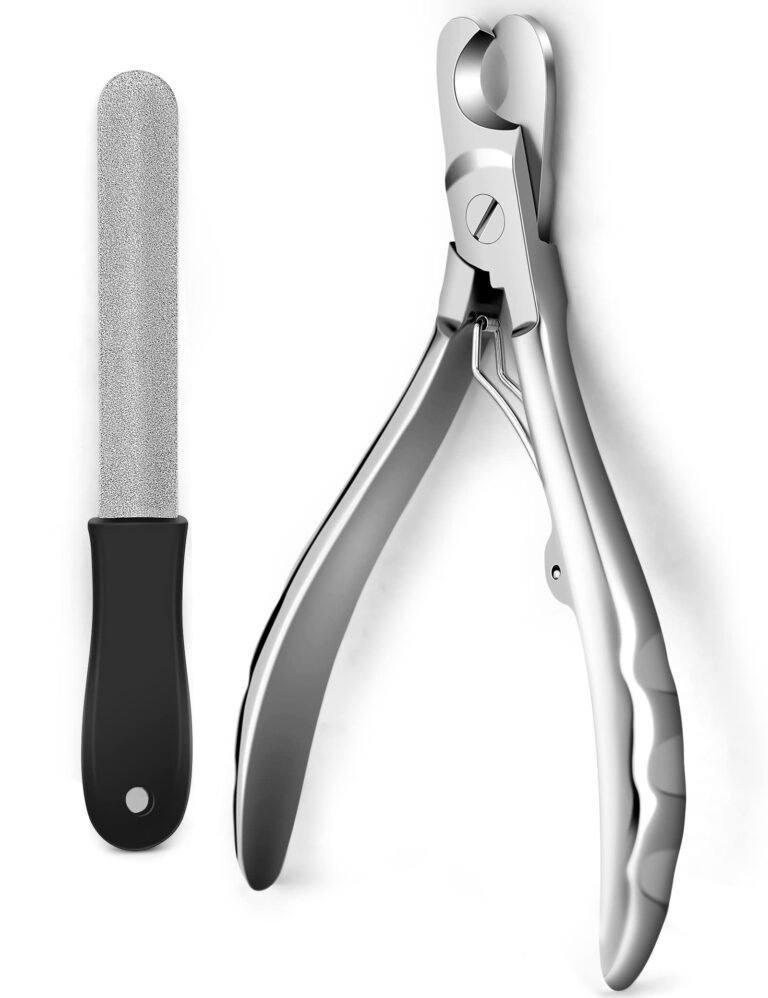 Nail clippers and file set, stainless steel, isolated on a white background