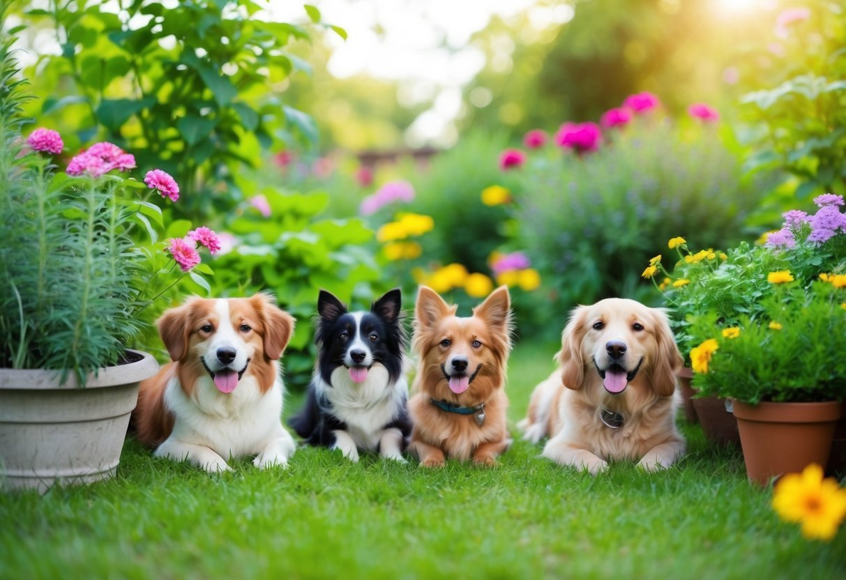 A serene garden with blooming flowers and herbs, surrounded by happy pets free of fleas.</p><p>A natural, chemical-free environment thriving with healthy and vibrant life